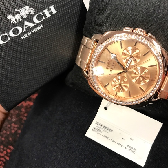 Coach boyfriend Swarovski rose gold tone watch - Picture 4 of 7